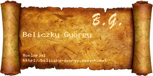 Beliczky György névjegykártya